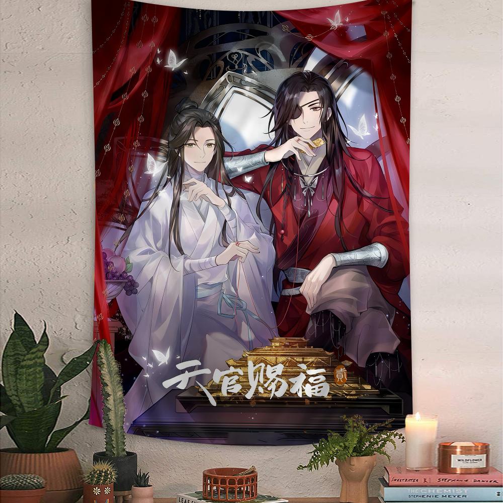 Heaven Officials Blessing Xie Lian Hua Cheng Colorful Tapestry Wall Hanging Bohemian Wall Tapestries Mandala Wall Art Decor