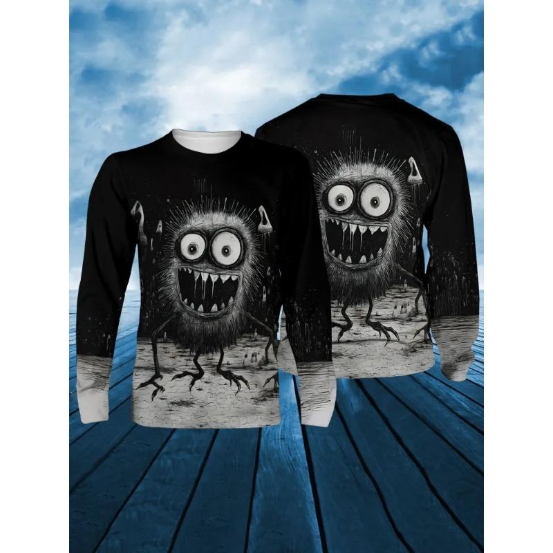 Herren Langarm 3D Fun Print Abstrakt Mode Lässig Party Freizeit Frühling Herbst Hemd