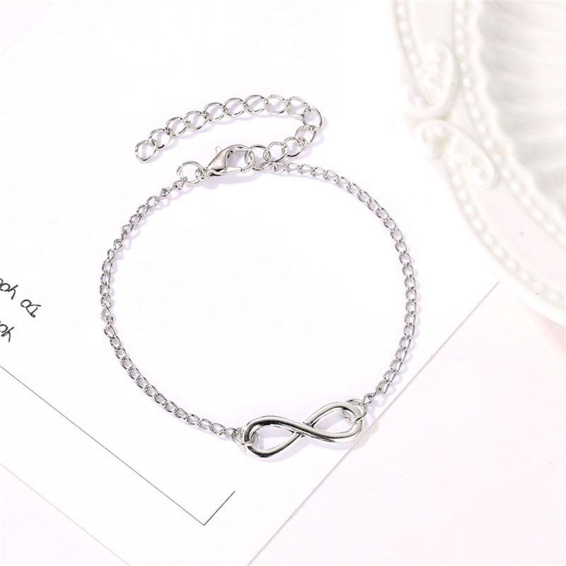 Infinity Symbol Number 8 Bracelet - Stylish European & American Accessory серебряный