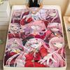 1PC DARLING In the FRANXX Zero Two Print Flannel Blanket, High Quality All Seasons, Home Decor, Warmth and Comfort, Perfect for Christmas Gifts