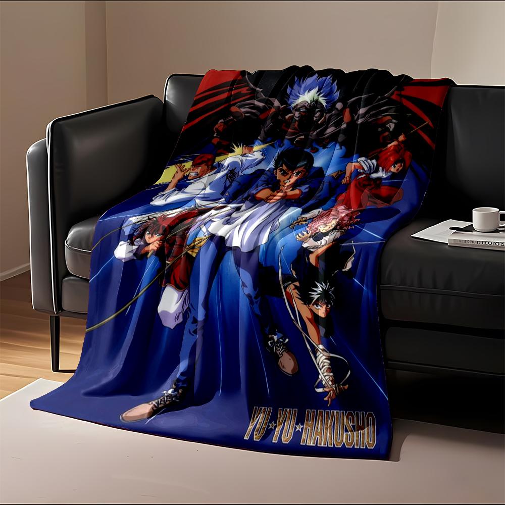 Yu Yu Hakusho anime character group blanket Flannel blanket for bedroom, living room, sofa, and nap sofas