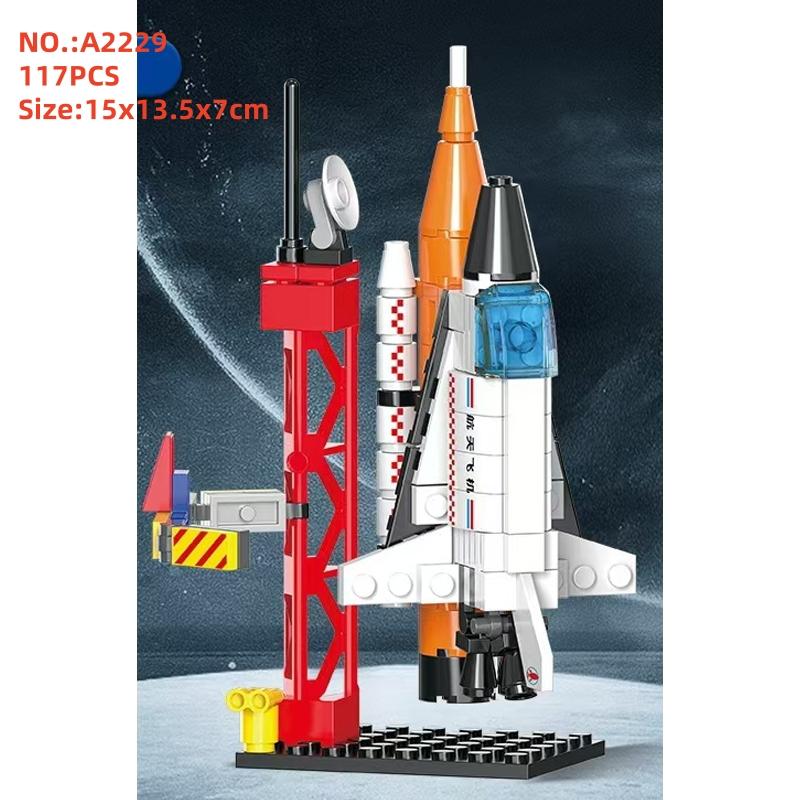 City Shuttle Satellite Rocket Building Blocks Space Station Saturn Astronaut Figure Man Bricks Set Gift for Boys