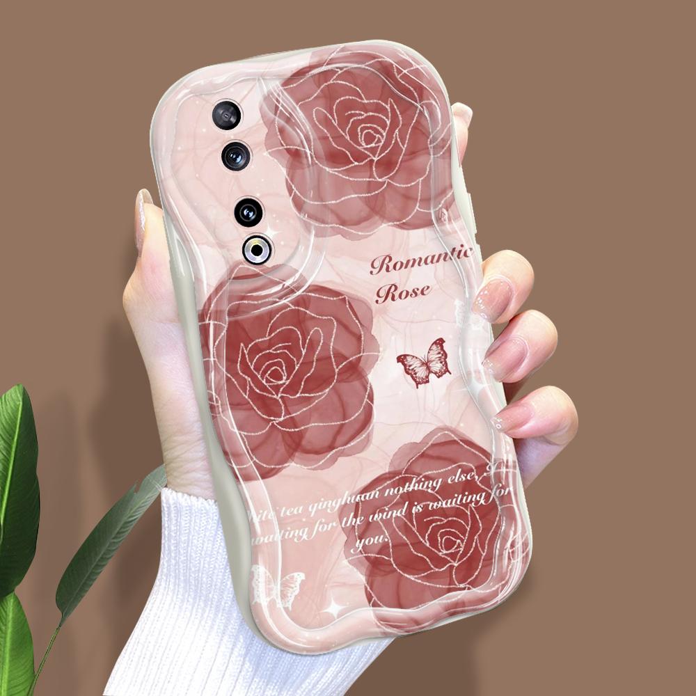 Cute Cartoon Pattern Cream Texture Casing Wavy Edge Soft Silicone Cover Phone Case for Huawei Honor Infinix Tecno iPhone