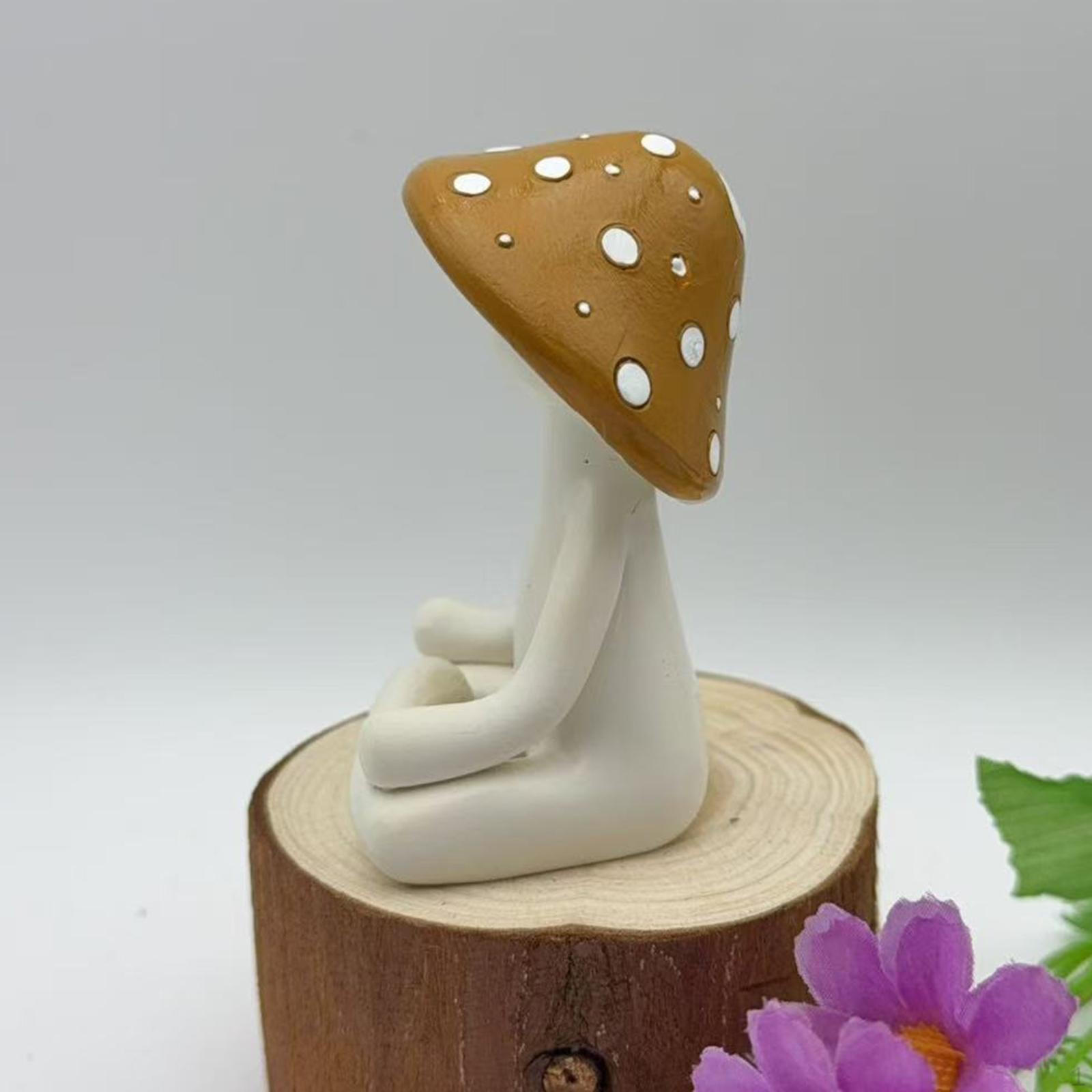 

Mushroom Statue, Resin Sculpture, Meditation Statue Figure for Backyard, Home