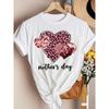Leopard Heart Print Short-sleeved Round Neck T-shirt Fashionable Casual Women's Versatile Top for All Seasons