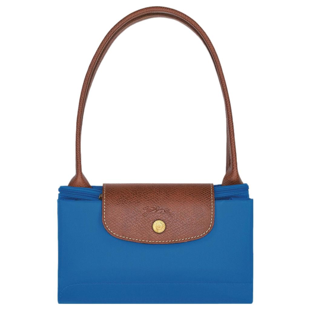 Longchamp Borsa a Tote Le Pliage 28 Manico Lungo Tela e Pelle Donna tote Blu Cobalto 2605089P78