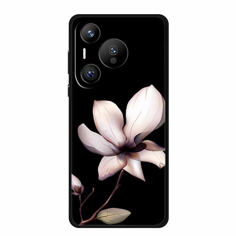 Black Silicone Case For Huawei Pura 70 Pro Case Cartoon Cat Soft Back Cover For Honor 400 Pro 5G Phone Case 400Pro Coque Funda