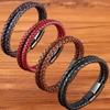 19/21/23cm Men Leather Rope Bracelet Vintage Handwoven Couple Jewelry Black Brown Red Blue Stylish Casual Bracelets for Mens