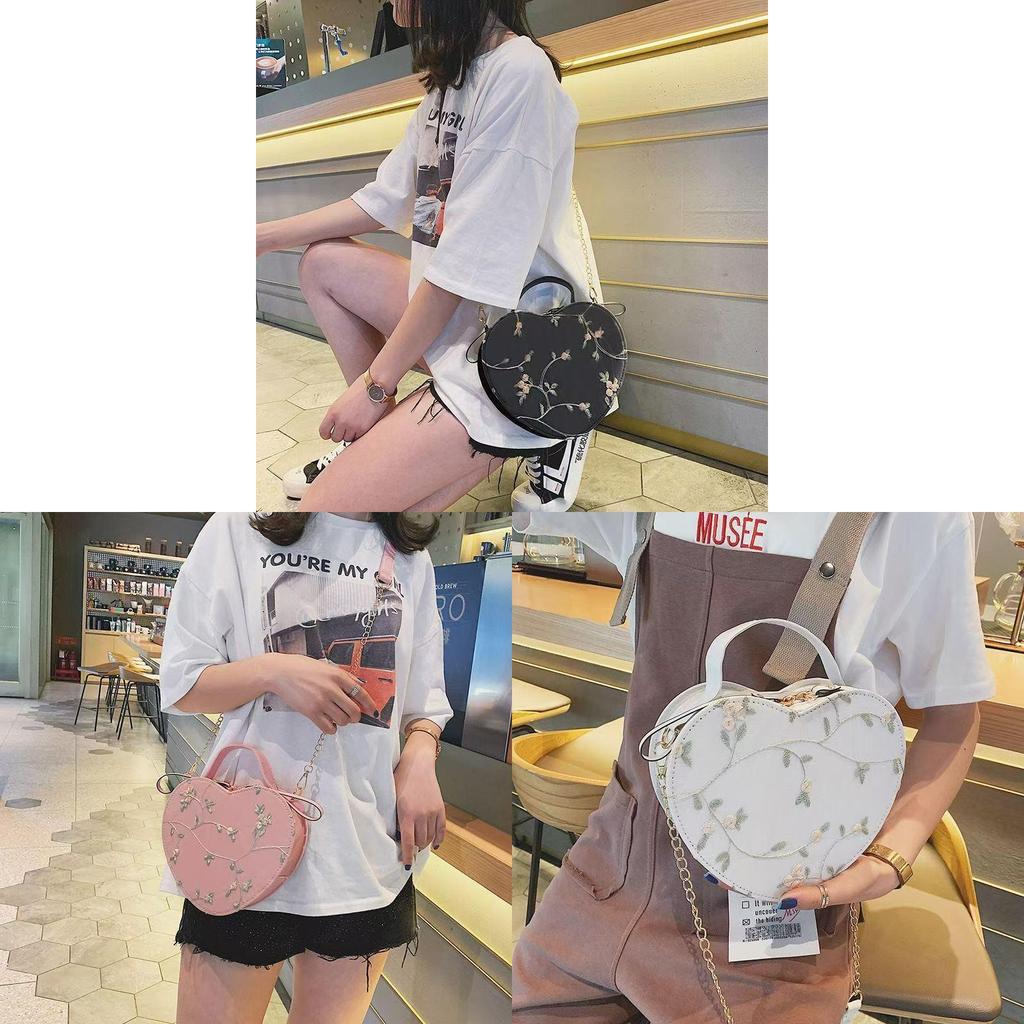 Heartshaped Pu Shoulder Bag With Zipper Closure For Daily Casual Wear