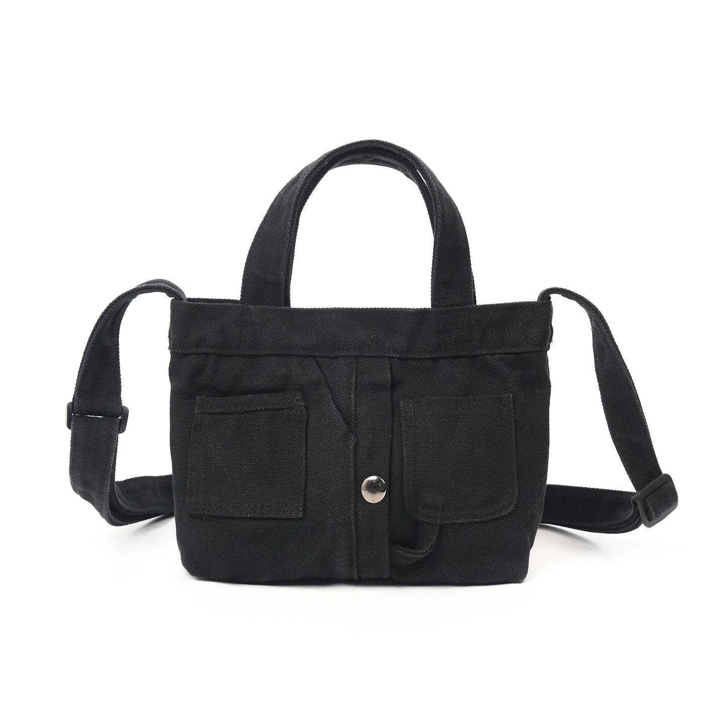 Small Casual New Canvas Women s Shoulder Tote Bags for Women Korean Mini Mobile Phe Bag Literary Artistic Crossbody Handbags чёрный