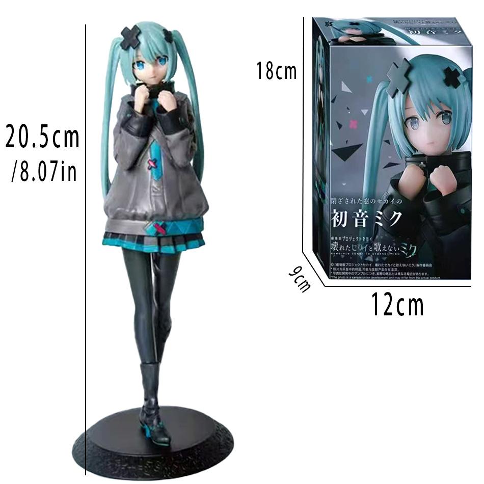 New 2026 Desktop Cute 8.07inch Hatsune Miku Kwaii Style Anime Figure Toys PVC Model Collector Doll Birthday Gift