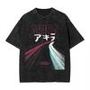 Manga Akira Graphic T Shirt Harajuku Vintage Washed T-Shirts Men Women Clothing Pure Cotton Short Sleeve Tees Tops