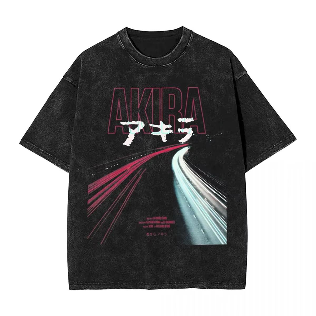 

Manga Akira Graphic T Shirt Harajuku Vintage Washed T-Shirts Men Women Clothing Cotton Short Sleeve Tees Tops S