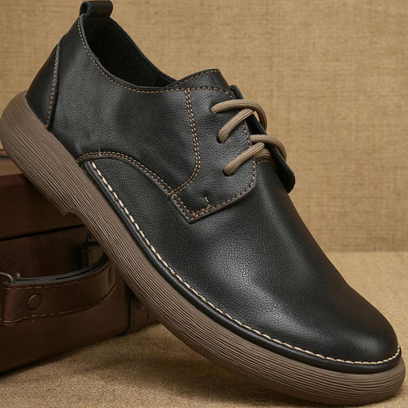New Fashion Men Oxford Shoes Genuine Leather Casual Lace-up Footwear Formal Business Dress Shoes Luxury Brand Male Walk Sneakers