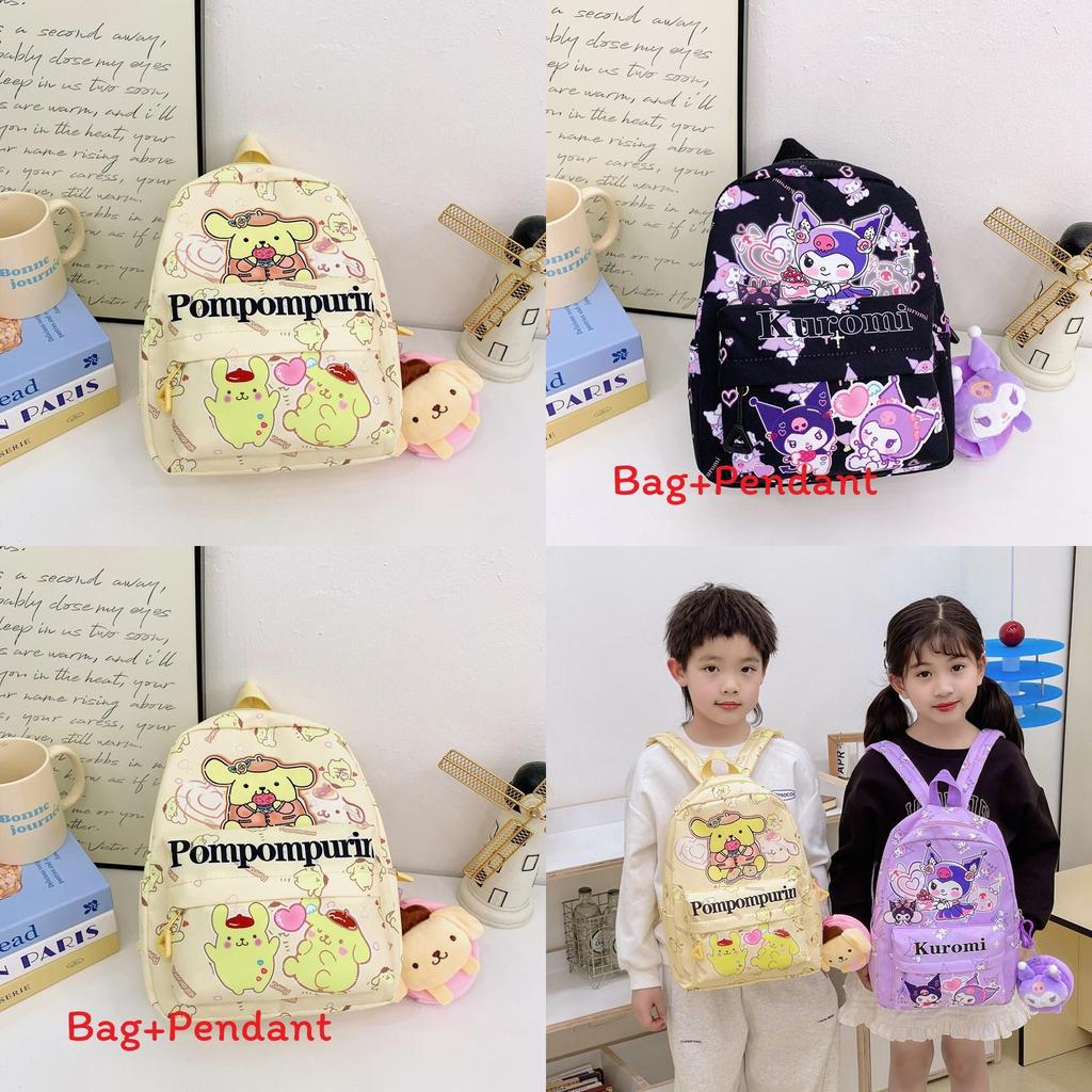 Zainetto per Bambini con Stampa Cartoon Hello Kitty Kuromi in Nylon Traspirante per l'Asilo