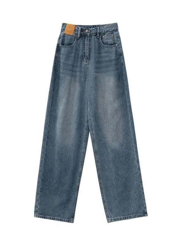 

Unisex Retro Minimalist Wide Leg Jeans Medium