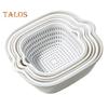 8-teiliges Abtropfbecken für die Küche, ausgehöhlt, schnelle Entwässerung mit kleinen Ohren, Abtropfkorb, Obstsalat, Waschen, Aufbewahrung, Sieb, Abtropffläche, Gemüsereinigung