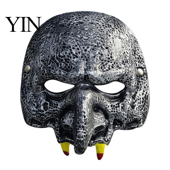 Comfortable Halloween Face Cushion Scary Vampire Skull Masque, Horror Half Retro Distressed Props Masque for Masquerade Party, Costume, Cosplay