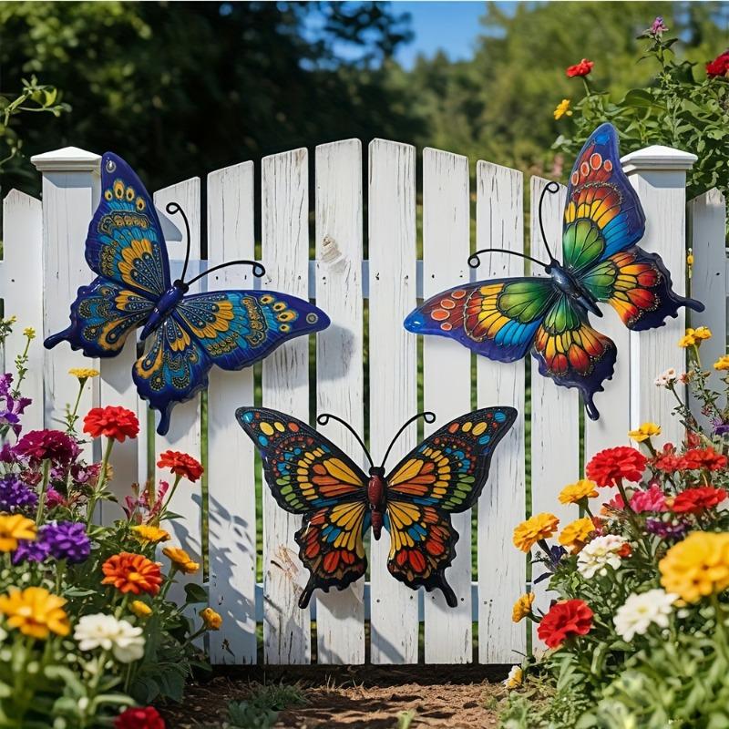 6pcs Metal Butterfly Iron Wall Art Decor Home Wall Decoration Garden Living Room Bedroom Kitchen Porch Wall Hanging Sculptures