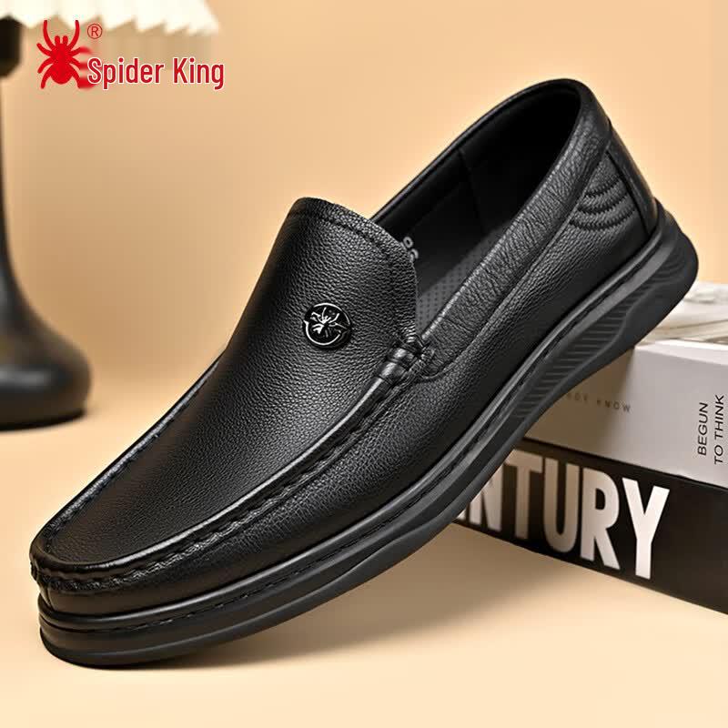 Spider King Men s Genuine Leather Casual Slip-On Loafers 41