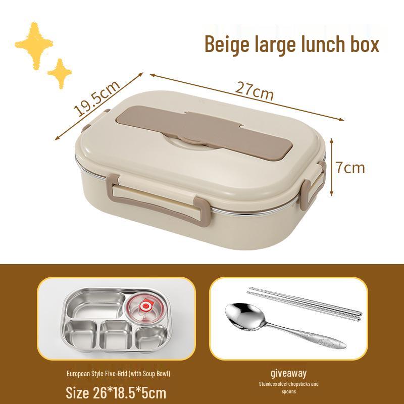 Microwave Safe 304 Stainless Steel Bento Box with Sealed Compartments for Freshness
