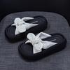 Rhinestones wear slippers for women, 2025 new bow casual fashion, versatile platform beach women's shoes