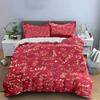 Red Bedding Set with Love Design Bedding Duvet Cover Set Duvet Cover Pillowcases (1 * Duvet Cover 2 * Pillowcases, without duvet insert)