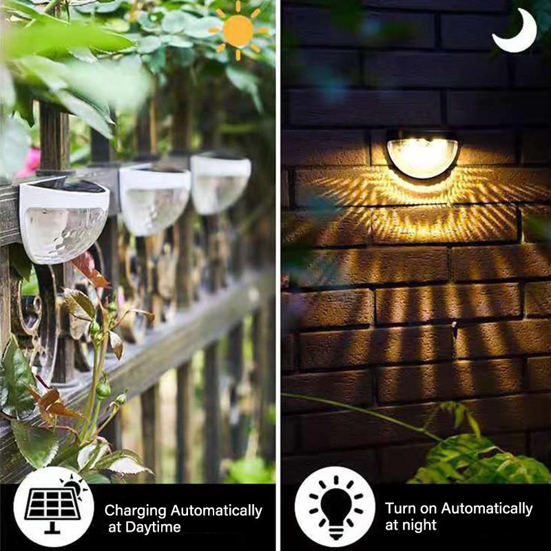 LED Solar Fence Lights Outdoor IP65 Waterproof Wall Lights Corrugated Lights for Fence Terrace Garden Path Decorative Lights