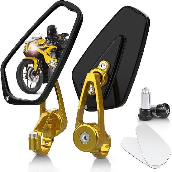 MICTUNING Motorcycle Mirrors - 7/8" (22Mm) Bar End Rear View Mirrors Compatible With Most Honda Grom, Yamaha, Kawasaki, Ducati, Suzuki And More