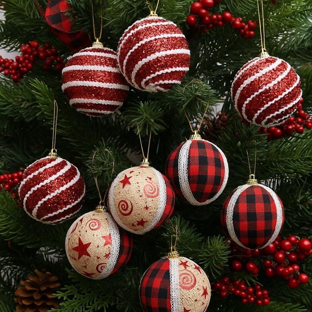 8cm Christmas Hanging Ball Set Shatterproof Xmas Tree Decor Christmas Ball Ornaments  Kids Gifts