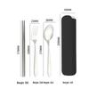 Stainless Steel Cutlery Set: Spoon, Fork & Chopsticks with Pointed Ends - Portable for Outdoor, Student, or Gift Use