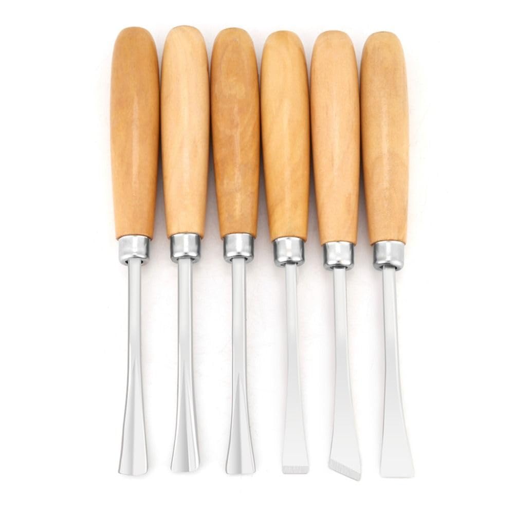 6 Pieces Wood Carving Chisels Craft Hand Tools Carving Chisels DIY Tools for Woodblock Printing