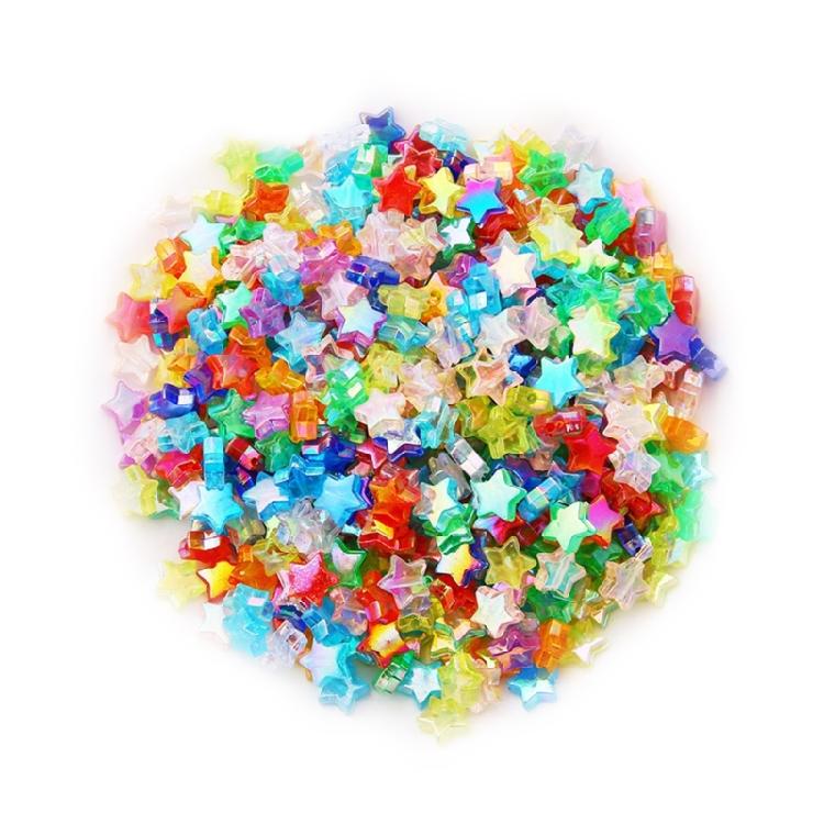 

10Pcs Multicolor Craft Beads Star/Heart Shape Spacer Beads Jewelry Making Accessories for Bracelets Keychain Phone Charm