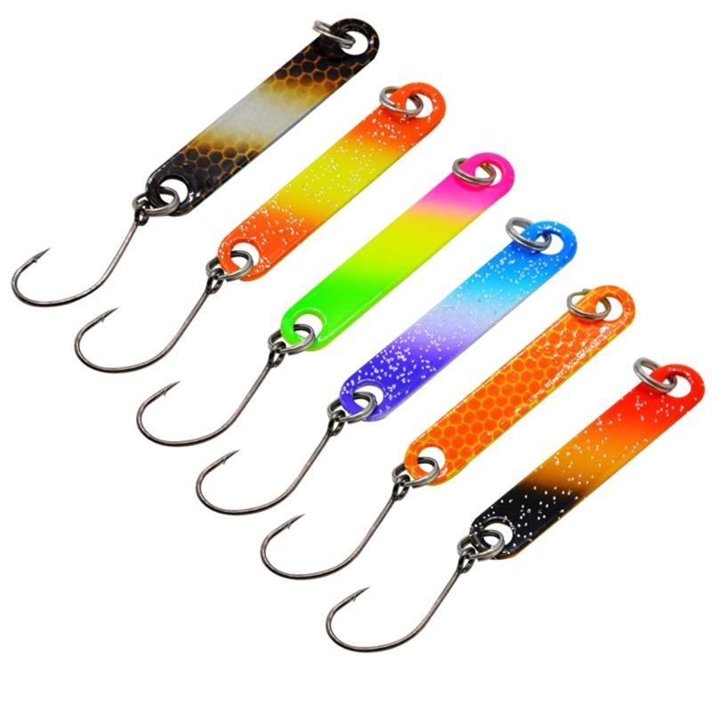 

6 Pieces Metal Sequins Fishing Lures Colorful Fishing Spoons for Trout Walleye 1