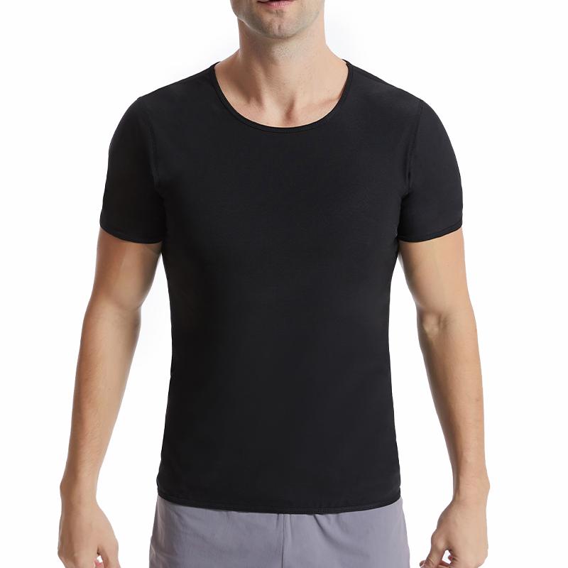 Men Sauna Sweat Vest Heat Trapping Compression Waist Trainer Shirt Gym Sauna Suit Workout Slimming Body Shaper Tummy Control Top