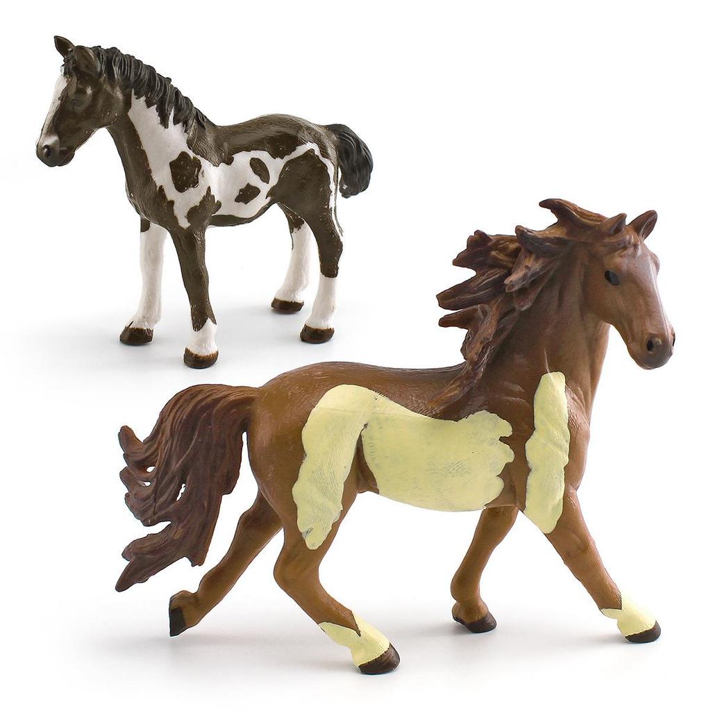 Cross-Border Children's Horse Farm Playset with Pinto Horse, Worker, Fence, Tools, Haystack, and Scene Decoration
