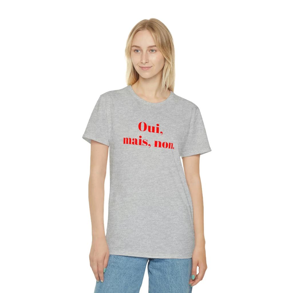 Ja Aber Nein Französisches Letter Print T-Shirt Minimalistischer Stil Lässiges Kurzarm Rundhals Grafik-T-Shirt Mode Unisex Kleidung