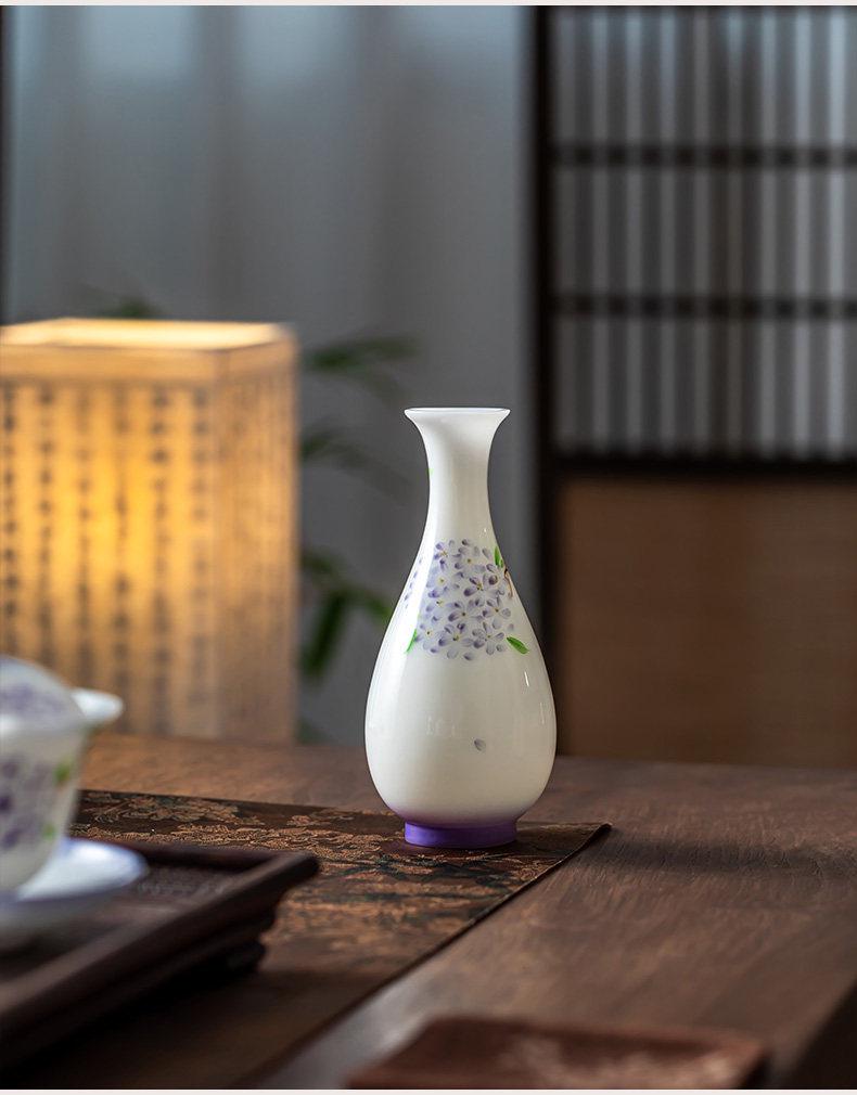 Elegant Jade Porcelain Vase - Hand-Painted Ceramic for Tea Ceremony, Flower Arrangement, and Home Decor with Gift Box Packaging