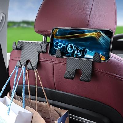 Car Seat Hook Multifunctional Seat Back Hanger Car Bag Holder Phone Holder Headrest Hanger  Auto Storage Organizer Hook