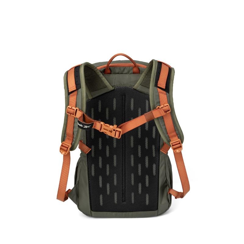 New Reebok Fabric Backpack Unisex Khaki Green/Jasper/Obsidian Black RB250104M