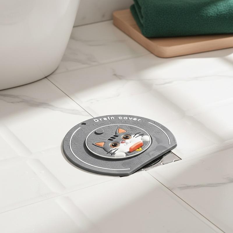 Floor Drain Cover Reusable Drain Stopper Sewer Pipe Cover Anti-Odor Bathtub Shower Drain Plug Universal