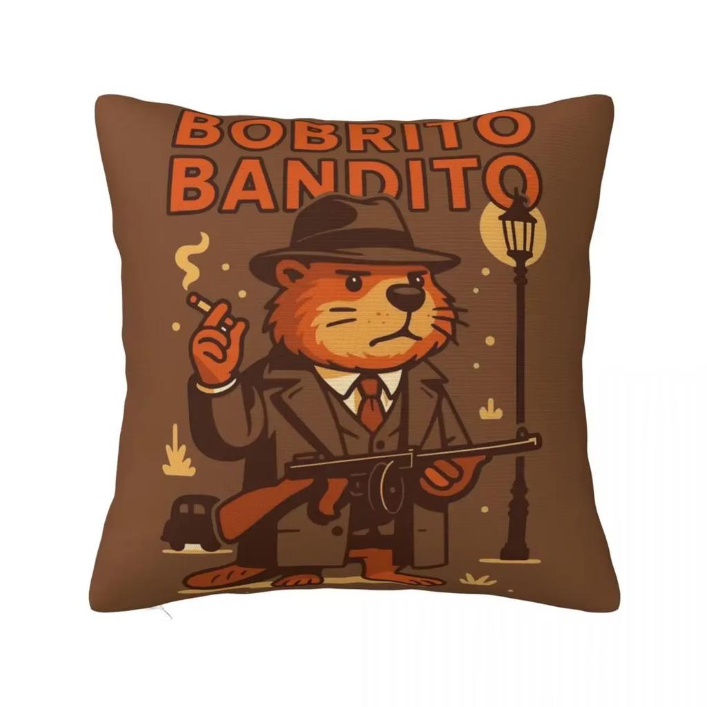 Italian Brain Rot Meme Pillow Cover Double Sided Tung Sahu Design Polyester Cushion for Sofa Bedroom Car Decoration