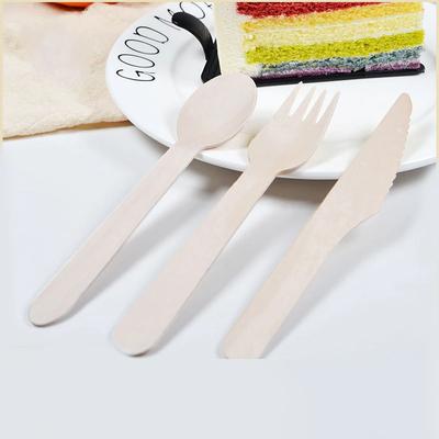 Disposable Cutlery Wooden Spoon Fork Knife Birthday Party Wedding Cutlery Graduation Dessert Cake Spoon Kitchen Safety Supplies
