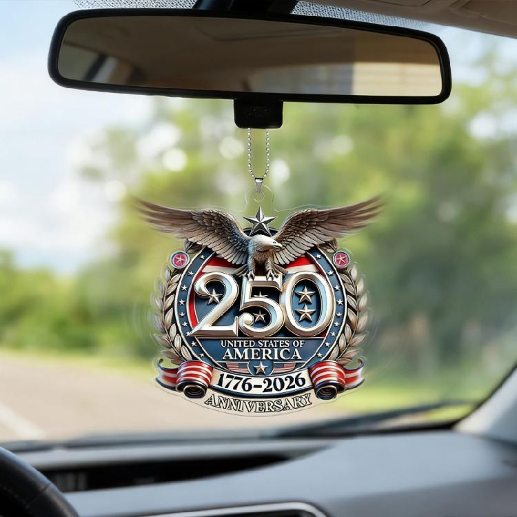 Decorative Acrylic Car Hanging Charm 250th Anniversary Pendant for Vehicle, Home & Office Multifunctional Gift