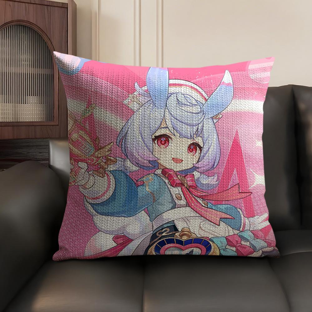 Sigewinne Genshin Impact Cushion Cover Natural Linen Organic Fabric DoubleSided Printing Sofa Home Decor Gift Pillow Case