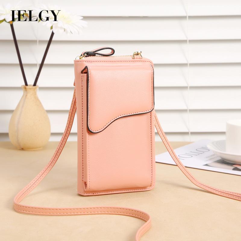 IELGY Модная корейская женская длинная однотонная сумка-мессенджер для мобильного — фото 3
