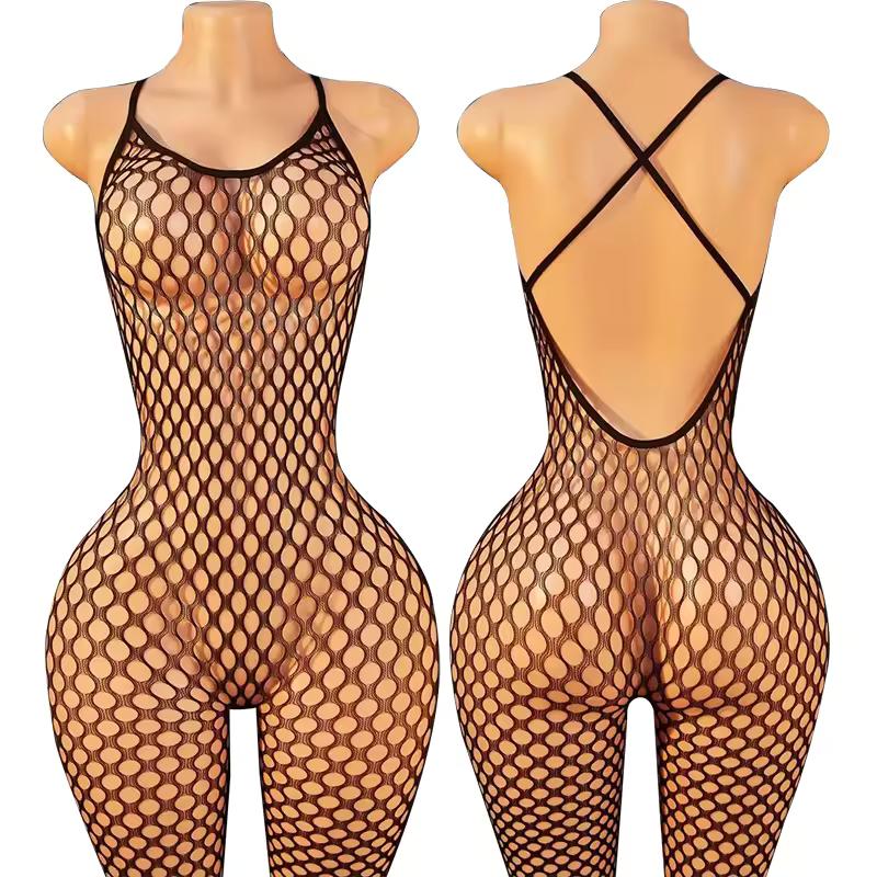 Open Crotch Bodystocking Women Sexy Adult Female Black Bodysuits Fishnet Lingerie Underwear Erotic Costumes Porn Underwear Ab11