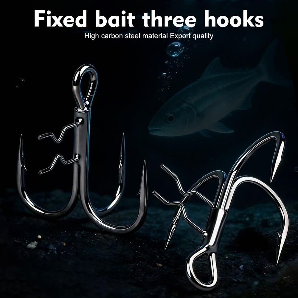 Reinforced Triple Barbed Hook 5pcs Pack Soft Lure Hook Durable Fishing Hook For Bass