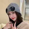 Cap Glasses Knitted Solid Color Bean Hat Windproof Breathable Outdoor Winter
