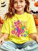 Kids Rainbow Ghost Bow Bat Flower Star Graphic Tee Boys Girls Family Matching Short Sleeve Halloween Party Casual Daily T Shirt